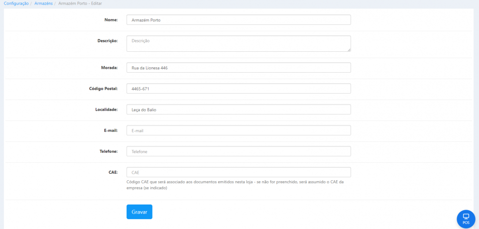 Criar Armazém - Passo 2